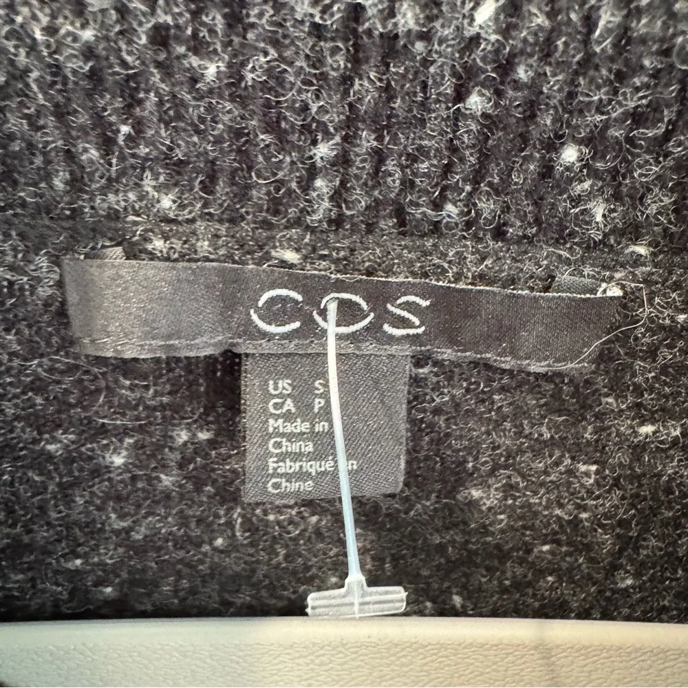 COS Merino Wool Dark Grey Marled Oversized Turtleneck Sweater Small - Picture 2 of 7